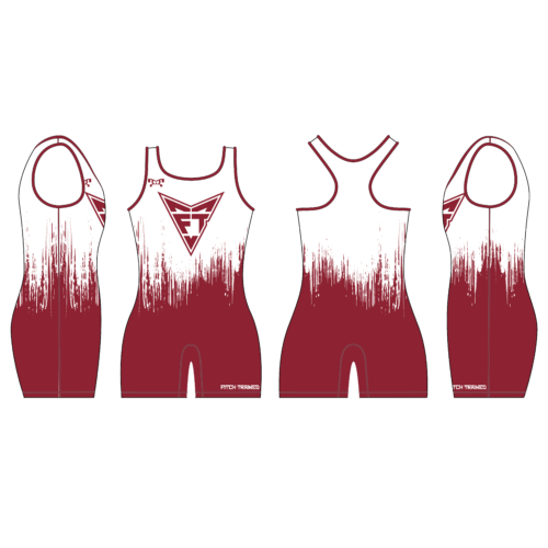 Fitch Trained Women's Red & White Custom Singlet