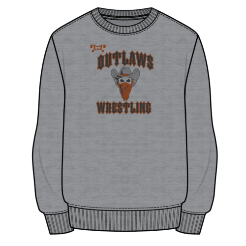 Outlaws Wrestling Sublimated Decal Grey Crewneck