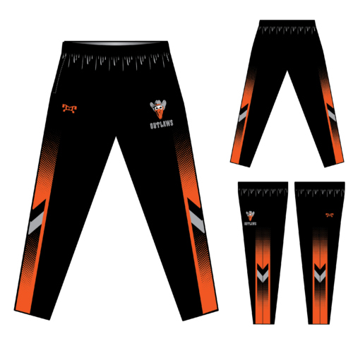 Outlaws Wrestling Sublimated Black Tapered Pants W/ Zipper