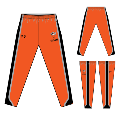 Outlaws Wrestling Sublimated Orange Tapered Pants W/ Zipper