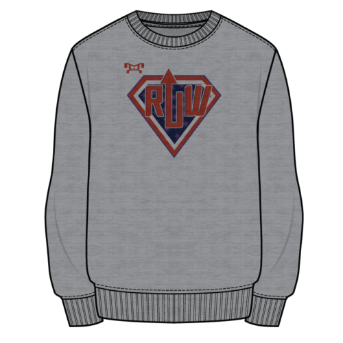 RAISE UP WRESTLING Sublimated Decal Grey Crewneck
