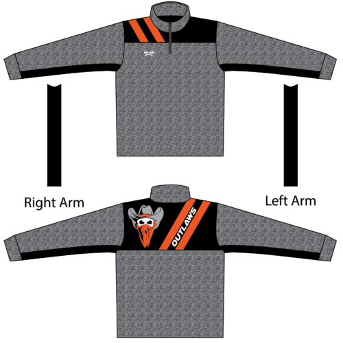 Outlaws Wrestling Heathered Quarter Zip  (Heathered fabric may vary in color & texture)