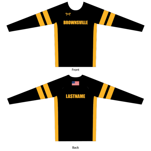Brownsville Area Team Store Custom BLACK & Gold Long Sleeve Compression Shirt