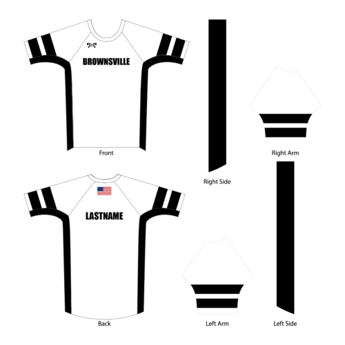 WRESTLING - Brownsville Area White with Black stripes Compression Shirt 2023