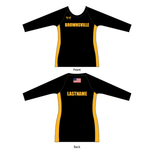 Brownsville Area Team Store Custom Black & Gold Women's Long Sleeve Compression Shirt
