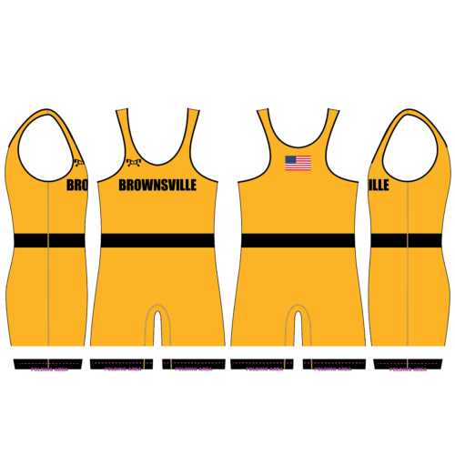 WRESTLING - Brownsville Area black Men's Gold Singlet