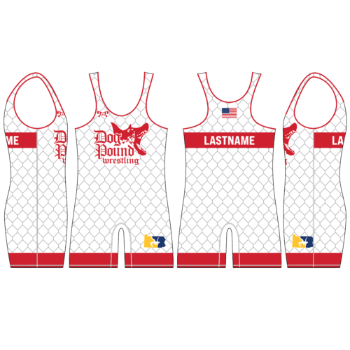 Dog Pound Wrestling White Custom Singlet