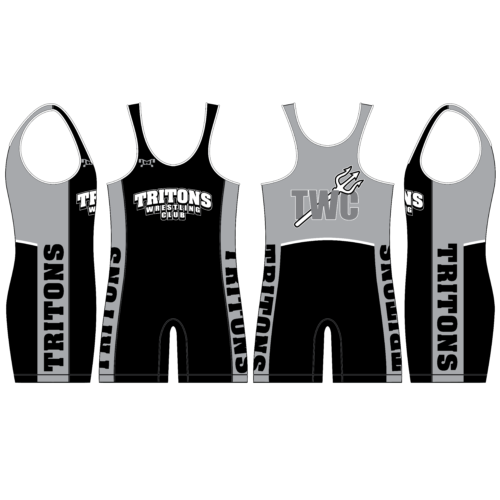 Tritons Wrestling Club Black & Grey Wrestling Singlet