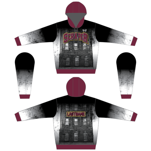 Steel Valley Scrapers Custom Maroon Sublimated Hoodie