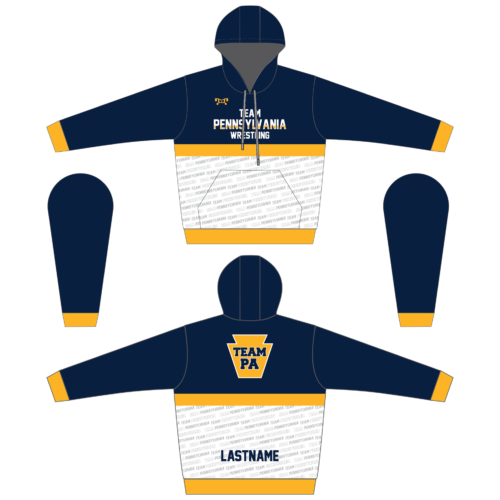 Team Pennsylvania Wrestling Custom NAVY & WHITE Sublimated Hoodie 2024