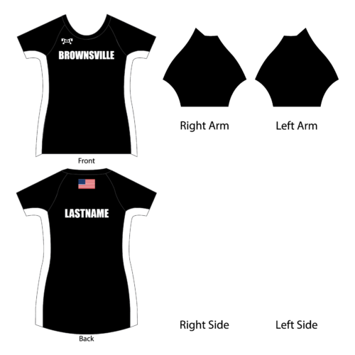 Brownsville Area Team Store Custom Womens CUSTOM Black & WHITE Compression Shirt