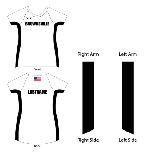 Brownsville Area Team Store Custom Womens CUSTOM WHITE WITH BLACK Compression Shirt