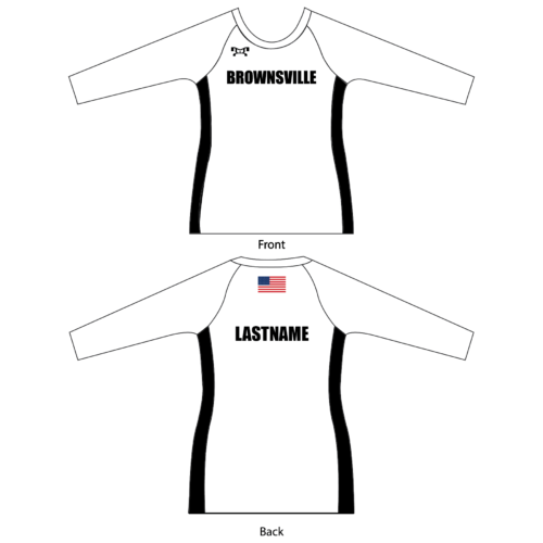 Brownsville Area Team Store Custom Women's WHITE & Black Compression Long Sleeve Shirt