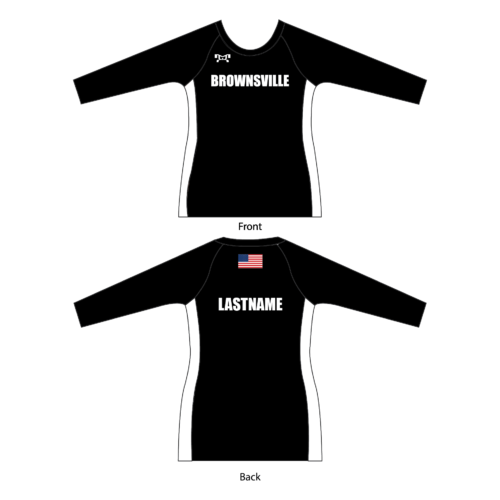 Brownsville Area Team Store Custom Women's BLACK & White Compression Long Sleeve Shirt