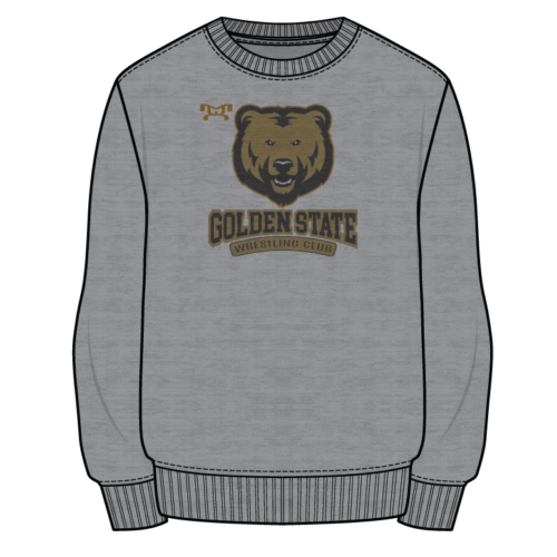 Golden State Wrestling Club Sublimated Decal Grey Crewneck