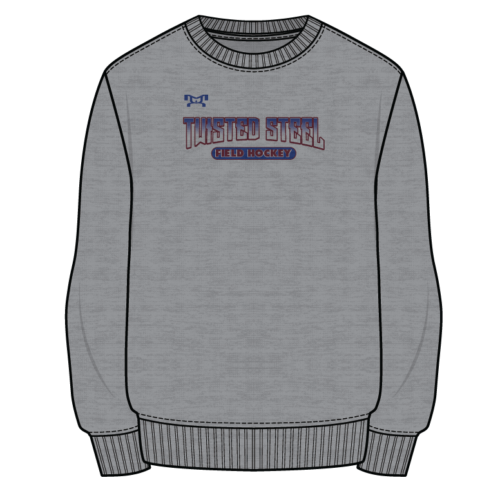 field hockey- Twisted Steel Sublimated Decal Grey Crewneck