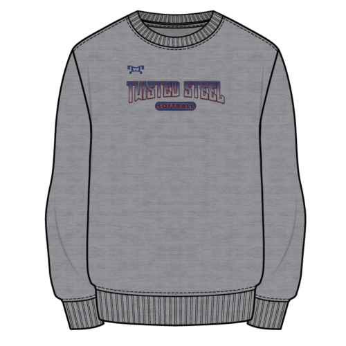 SOFTBALL- Twisted Steel Sublimated Decal Grey Crewneck