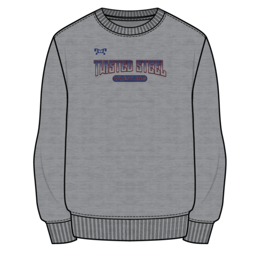 wrestling- Twisted Steel Sublimated Decal Grey Crewneck