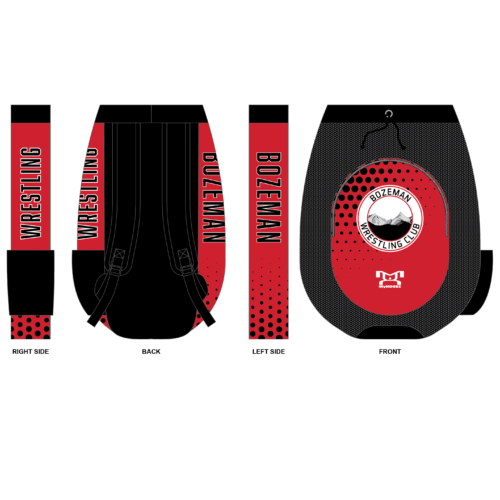 Bozeman Wrestling Club Sublimated Red Custom Gear Bag