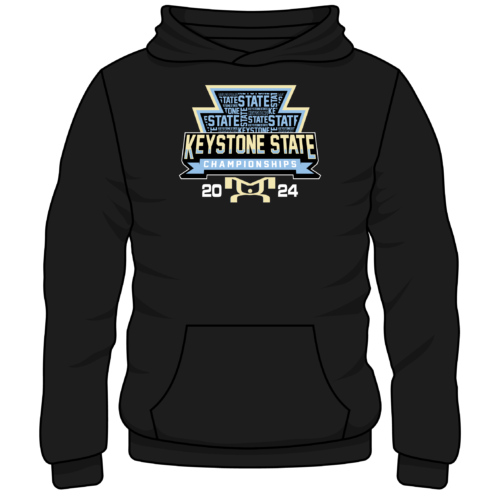 Keystone State Text 2024 Heat-Press Black Hoodie