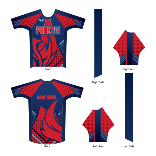 Phoenix Wrestling Club Custom Red & Blue Compression Shirt 2024