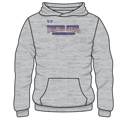 TRAINING CENTER- Twisted Steel Custom Sublimated Decal Grey Hoodie