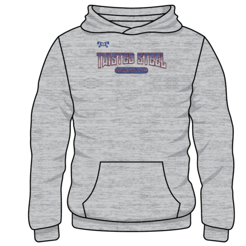 wrestling- Twisted Steel Custom Sublimated Decal Grey Hoodie