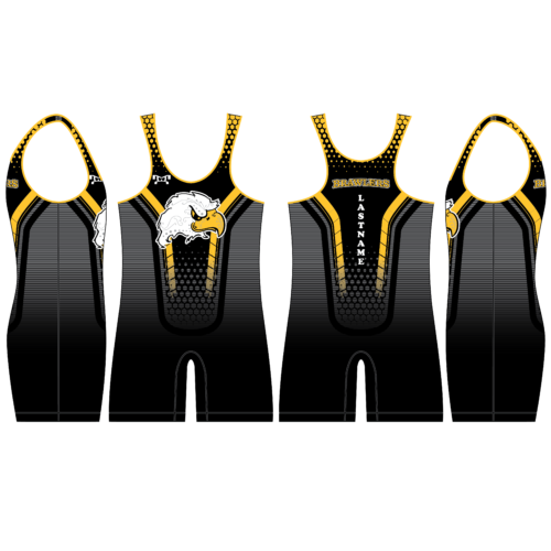 Bordertown Brawlers Men's Black & Gold Singlet 2024