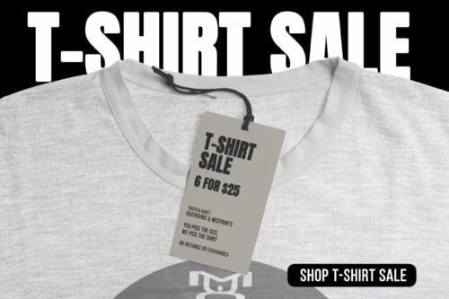 6 for $25 Overruns/Misprints T-Shirt Sale