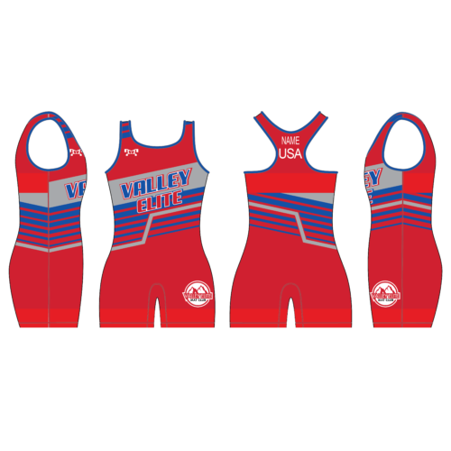 Valley Elite Mat Club Custom Women's Red Singlet