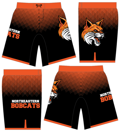 Northeastern Bobcats Custom Fight Shorts Black Design 2024