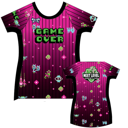 Next Level Custom Womens Pink Game Over Compression Shirt