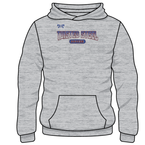 SOCCER- Twisted Steel Custom Sublimated Decal Grey Hoodie