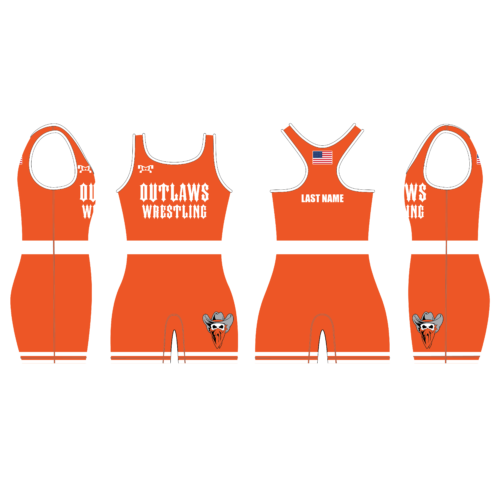 Outlaws Wrestling Orange Women's Singlet 2024