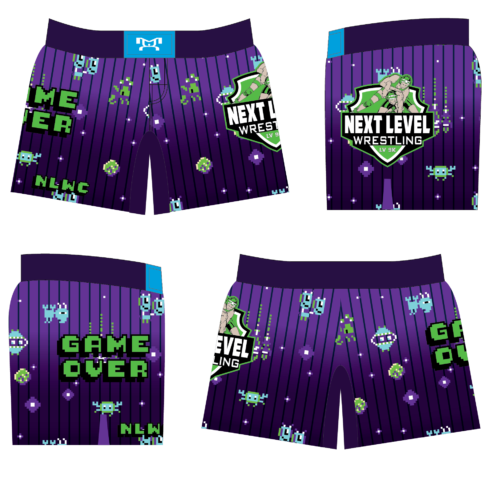 Next Level Women's Purple Game Over Custom Fight Shorts