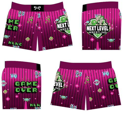 Next Level Women's Custom Pink Game Over Fight Shorts