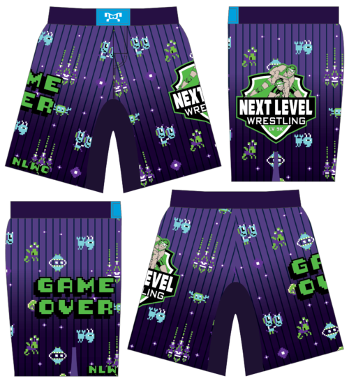 Next Level Custom Game Over Purple Men's Fight Shorts