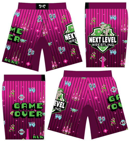Next Level Custom Pink Game Over Men's Fight Shorts