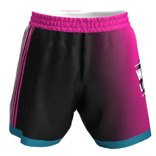 Wrestle Like A Girl Black & Pink Women's Custom Fight Shorts - Image 3