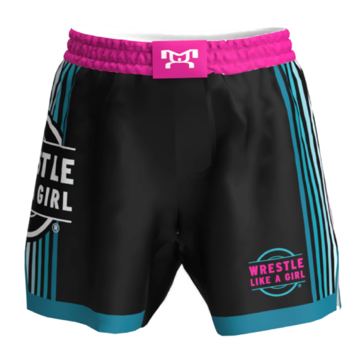 Wrestle Like A Girl Black & Pink Women's Custom Fight Shorts