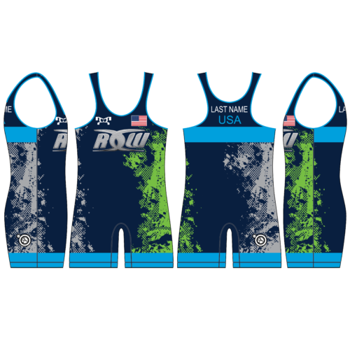 Ride Out Wrestling Club Men's Blue Singlet 2024