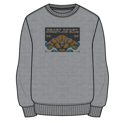 Beast Coast Wrestling Club Sublimated Decal Grey Crewneck