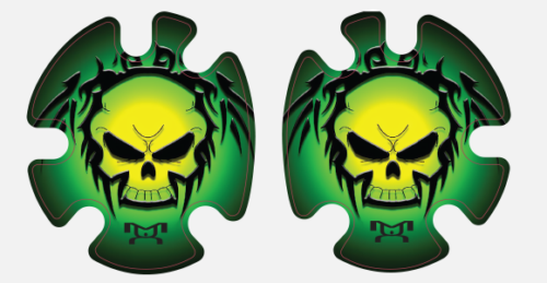 GREEN SKULL INKED TATTOO Headgear Decal