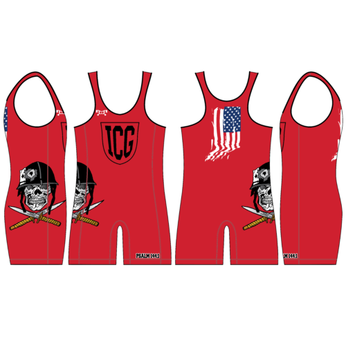 Indiana Combat Grappling Custom Red Singlet