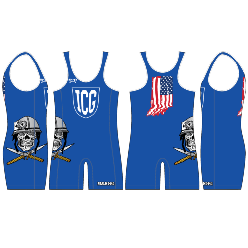 Indiana Combat Grappling Custom BLUE Singlet