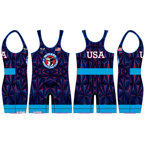 Patriots Wrestling Club Blue Custom Mens Singlet 2024