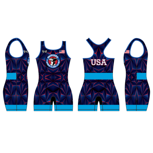 Patriots Wrestling Club Blue Custom Womens Singlet 2024