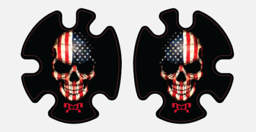 USA Flag Skull Headgear Decal