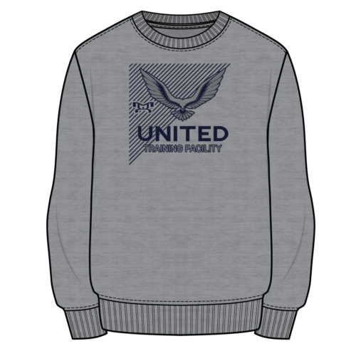 UNITED TRAINING FACILITY Sublimated Decal Grey Crewneck