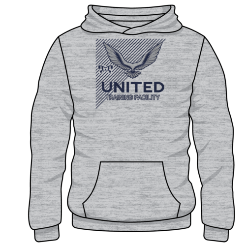 UNITED TRAINING FACILITY Custom Sublimated Decal Grey Hoodie
